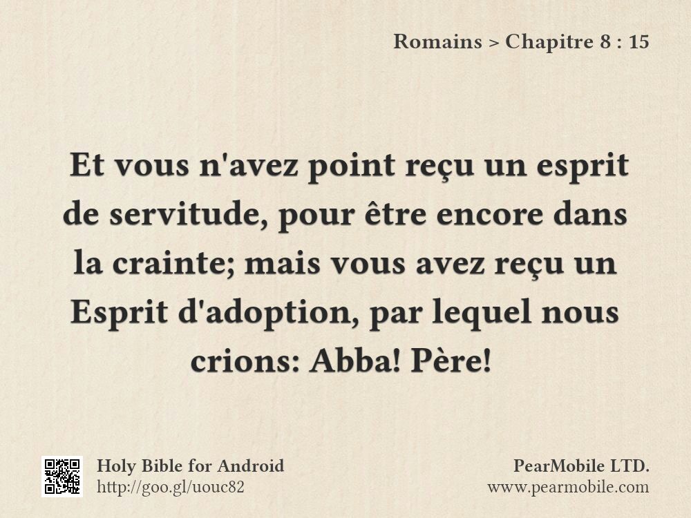Romains, Chapitre 8:15